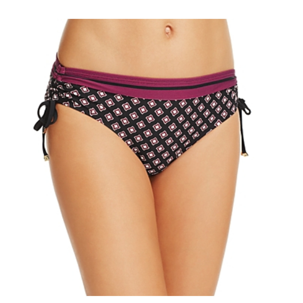 Kate Spade Stretch Printed Swim Bottom Separates Black Size XS